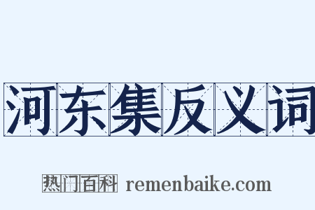 河东集反义词是什么意思的图片